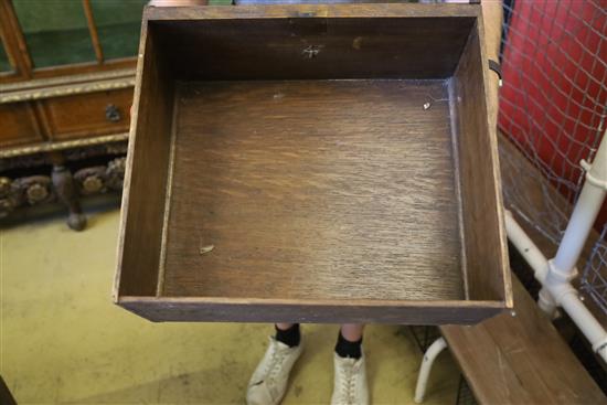 An early 20th century George I style parcel gilt walnut display cabinet, W.148cm, D.44cm, H.148cm